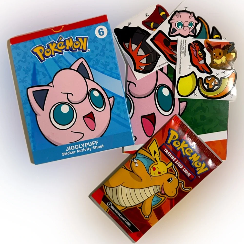 POKÉMON JIGGLYPUFF 2025 MCDONALDS #6 COLLECTIBLE w CARDS SEALED STICKER ACTIVITY